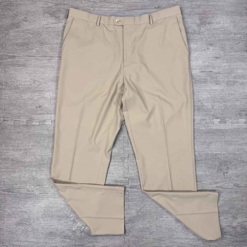 Peter Millar Wicking Pants Men 42x34 (41x33) Beige Crown Sport Golf Performance